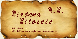 Mirjana Miloičić vizit kartica